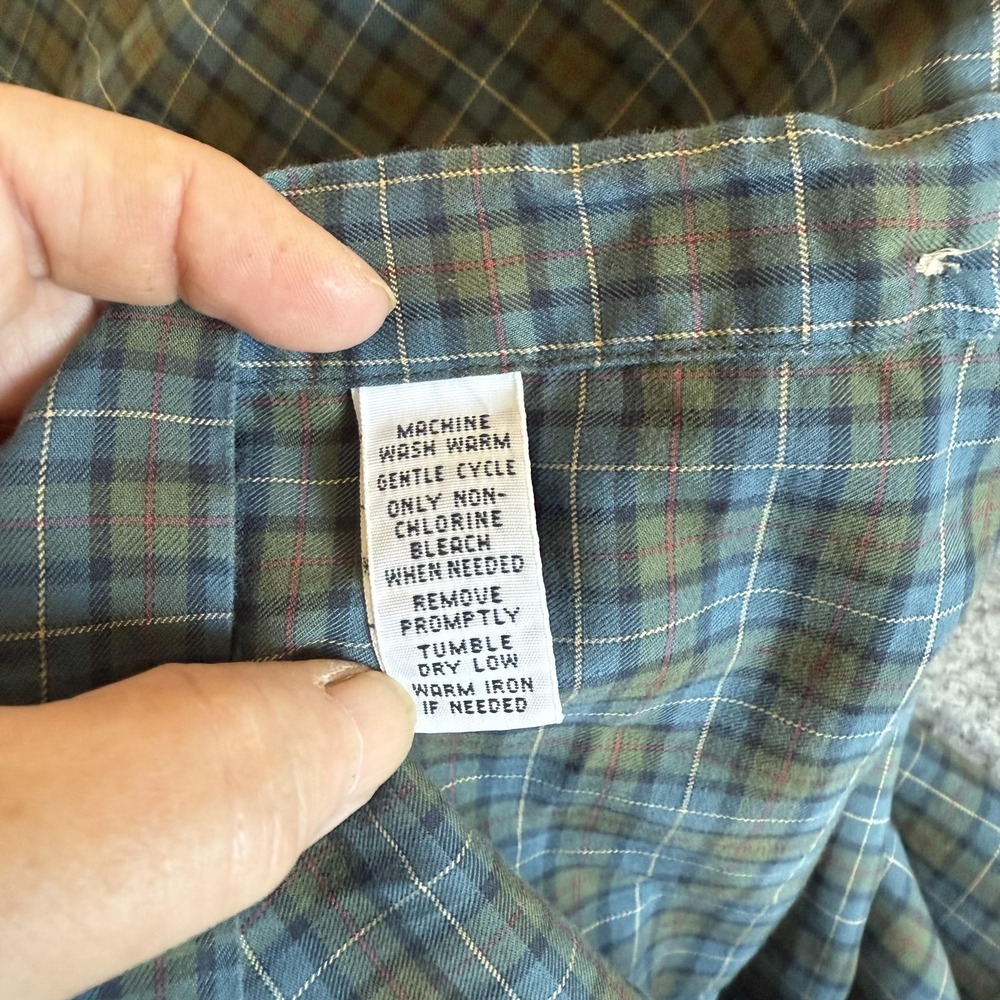 Polo by Ralph Lauren Shirt Mens 2XL Blue Green Plaid Short Sleeve Button Front - Picture 7 of 7